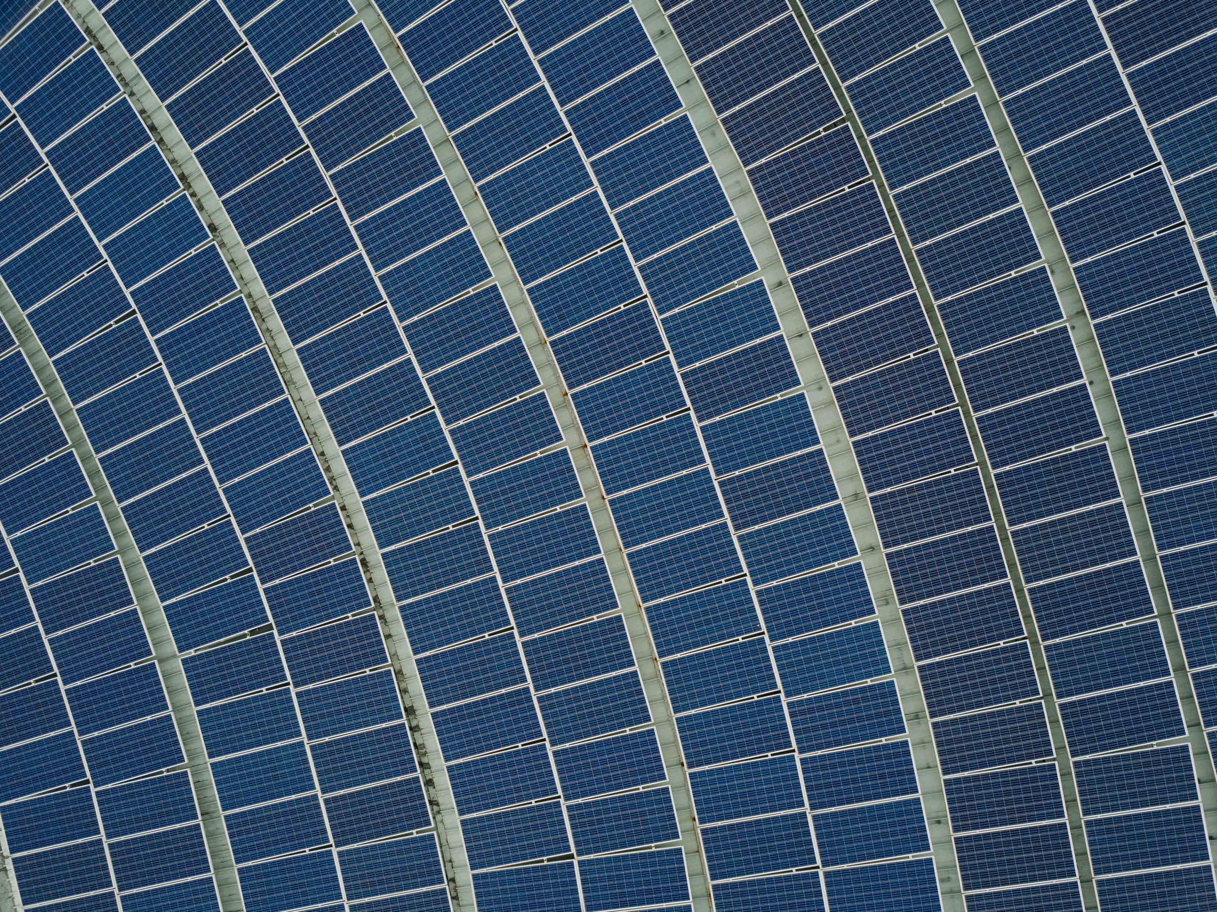 Photo of a solar panels plant