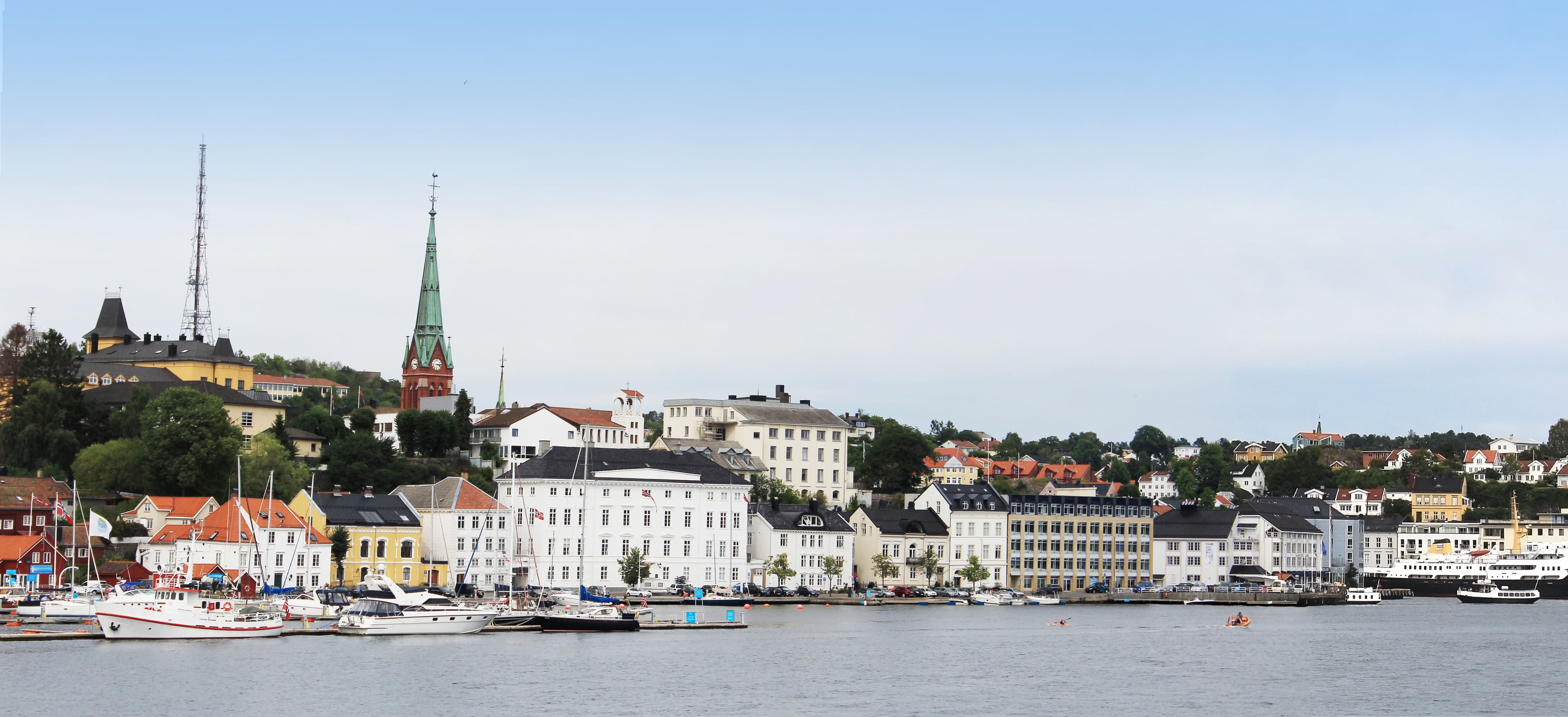 Photo of small city harbor