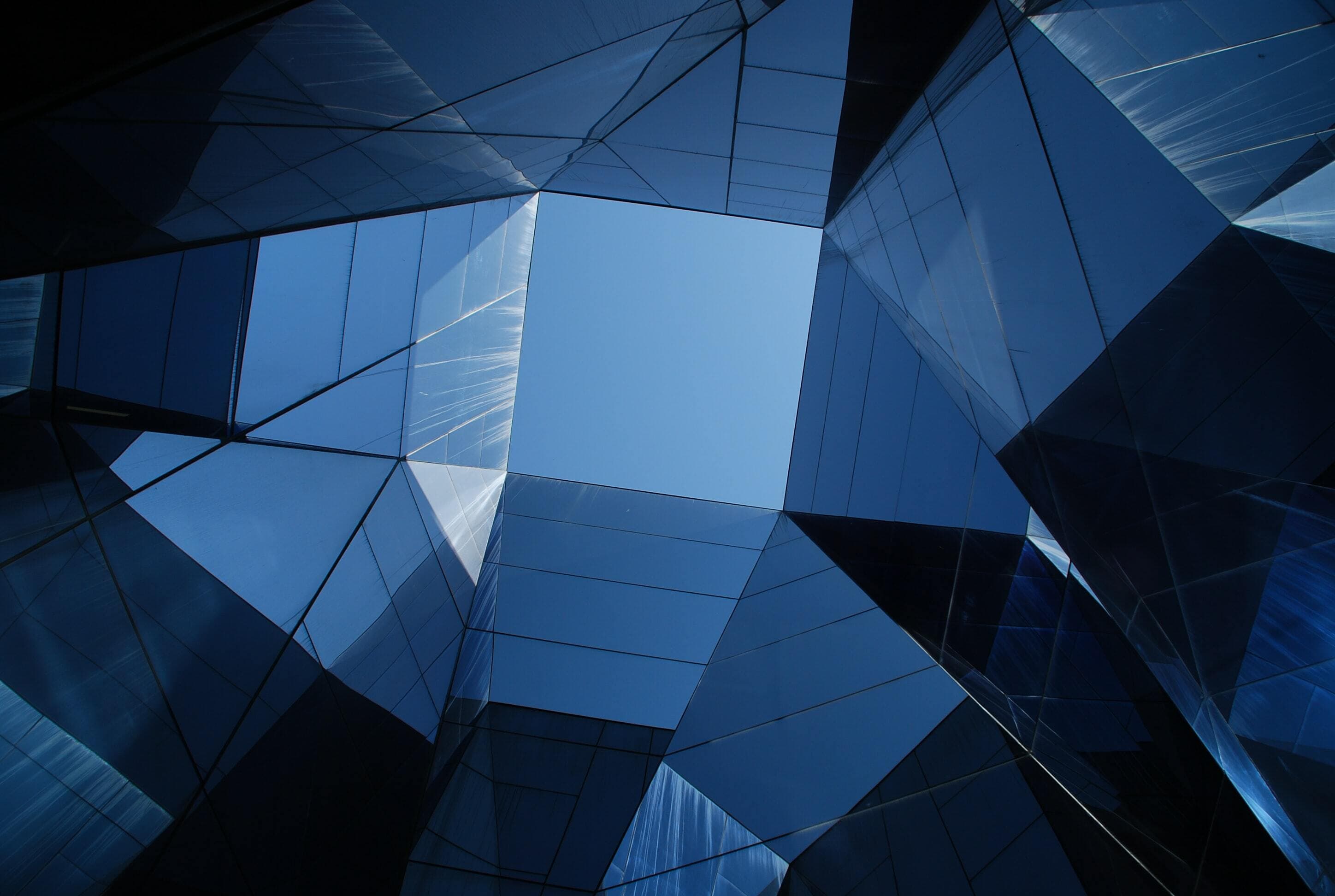 Glass building with skylight