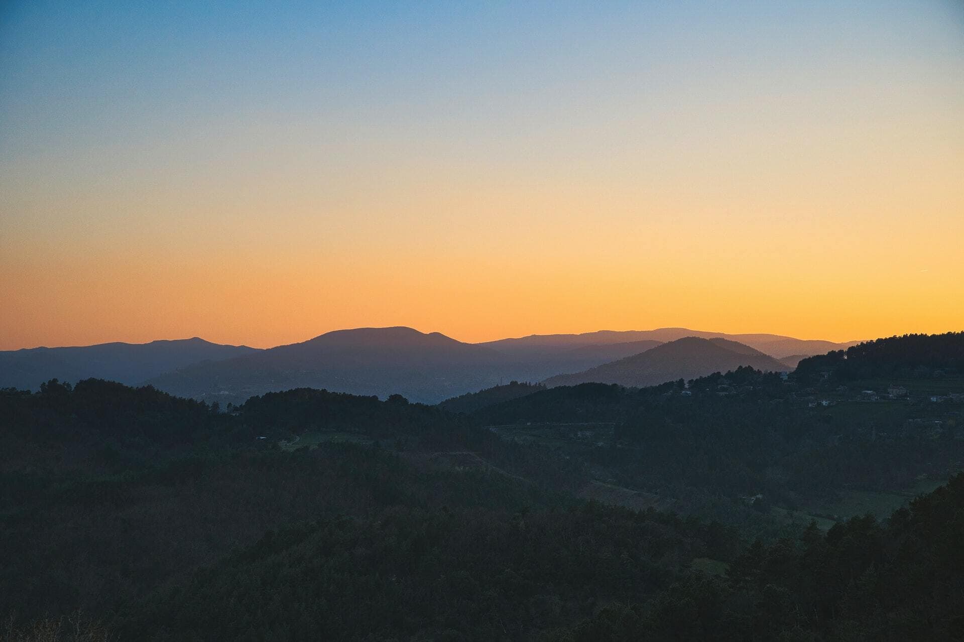 mountain view at sunset