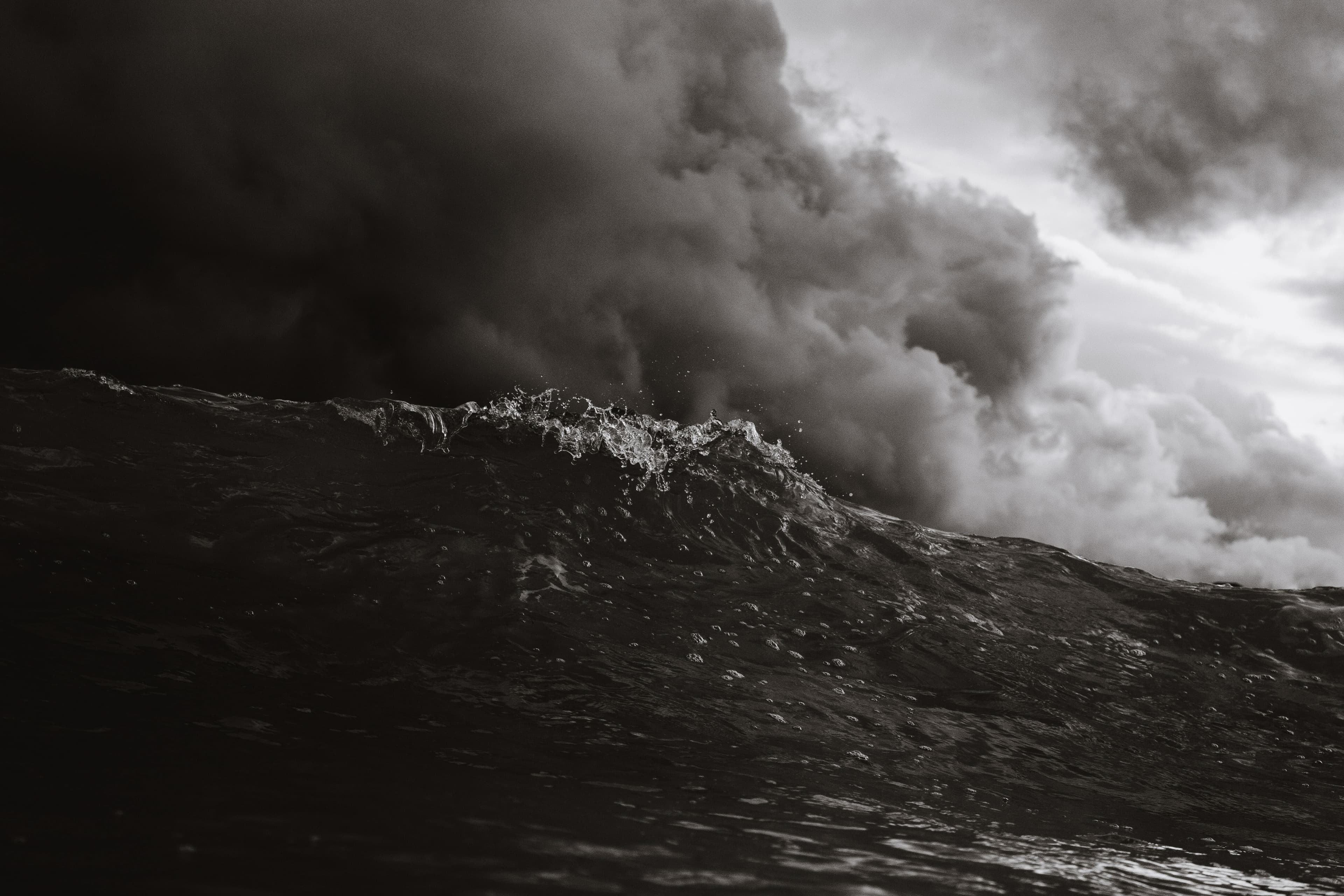 Black and white sea wave photo