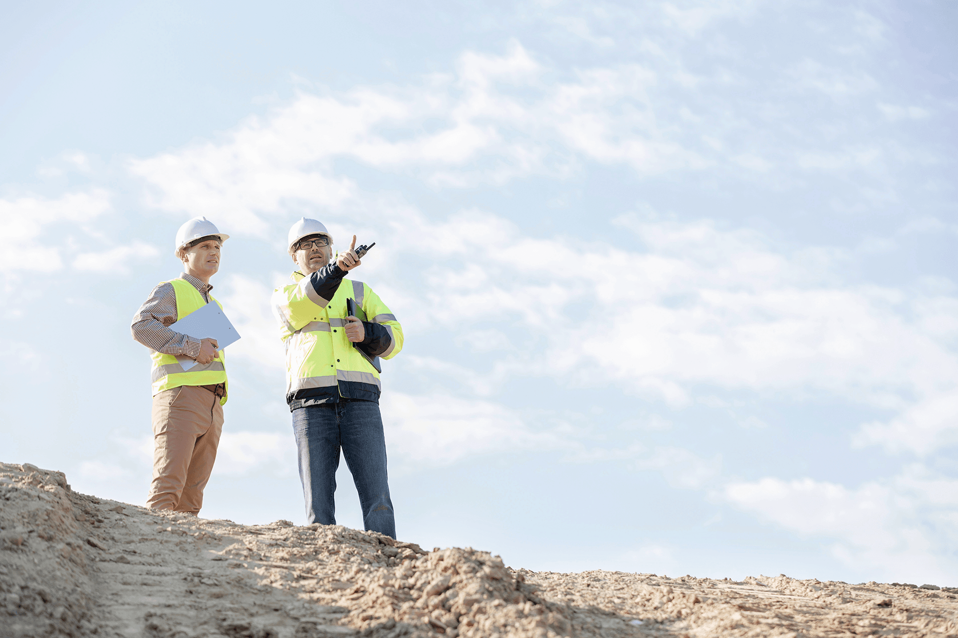 Two man on a construction site