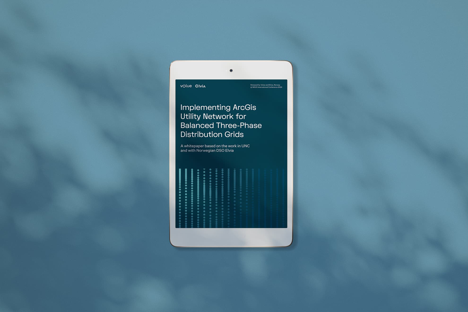 Tablet showing front page of white paper