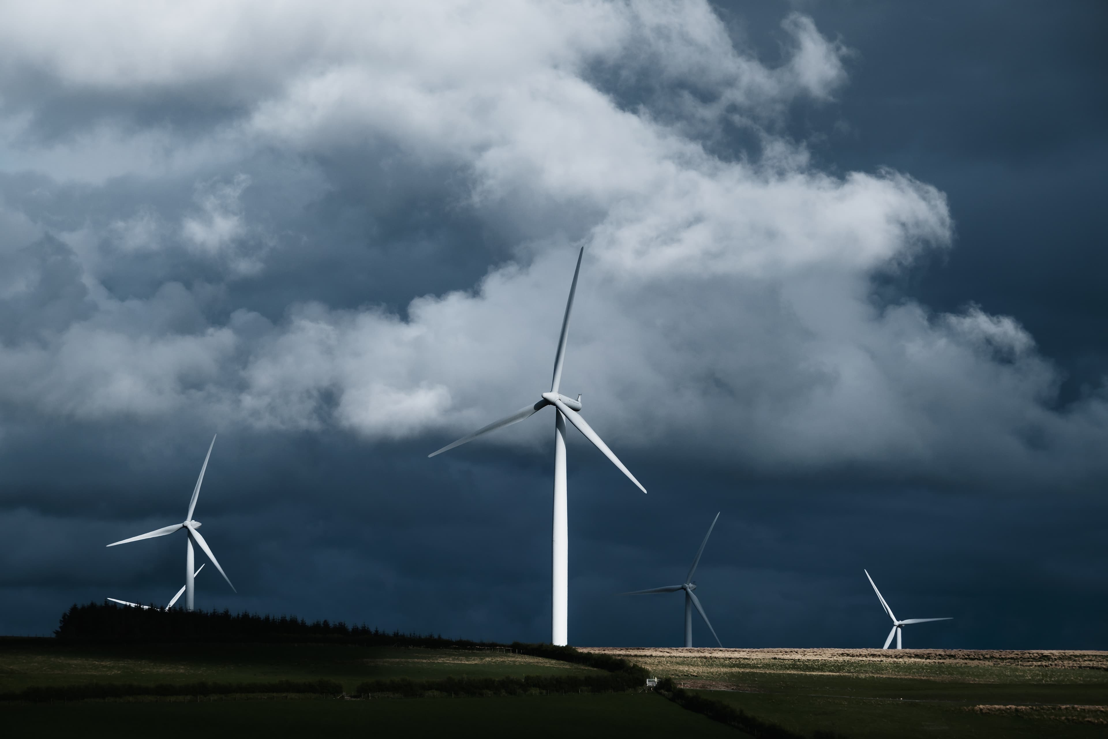 Wind mills before a storm