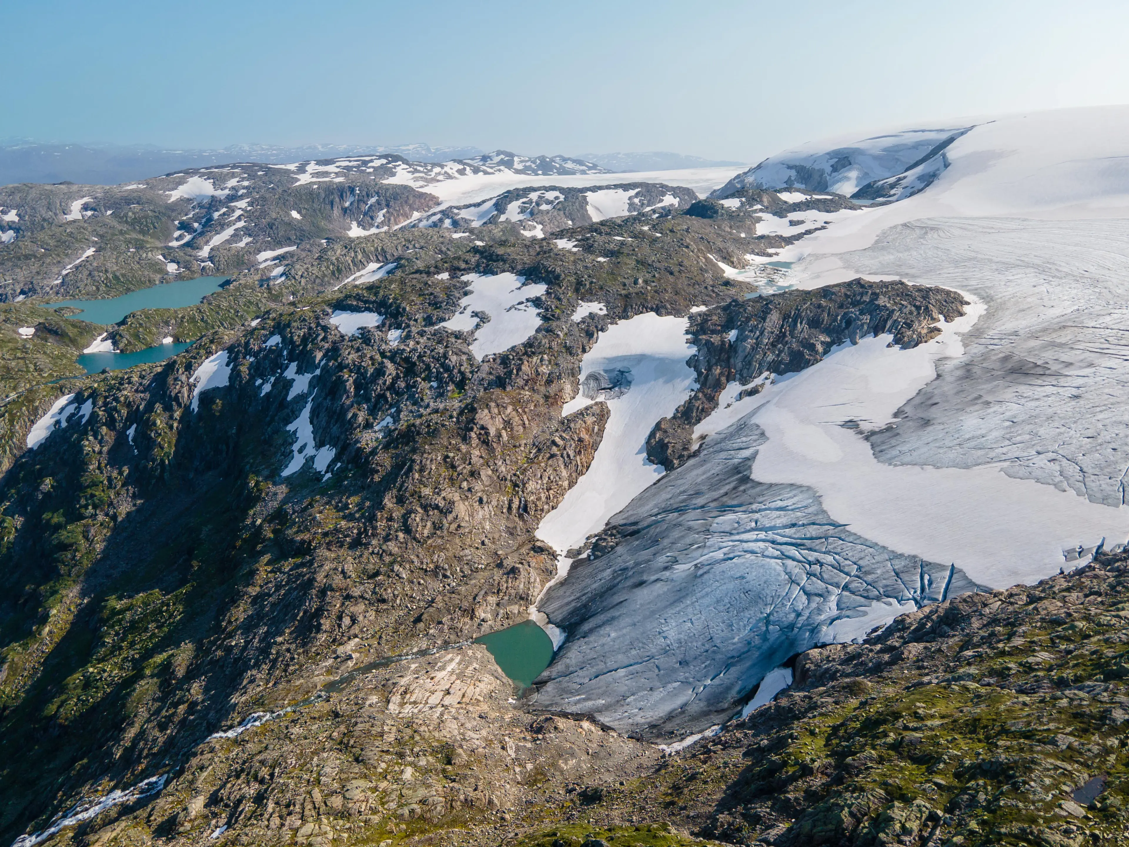 frozen mountain aerial view
